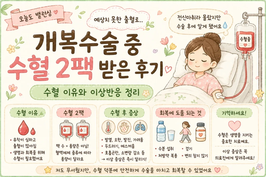 개복수술 중 수혈