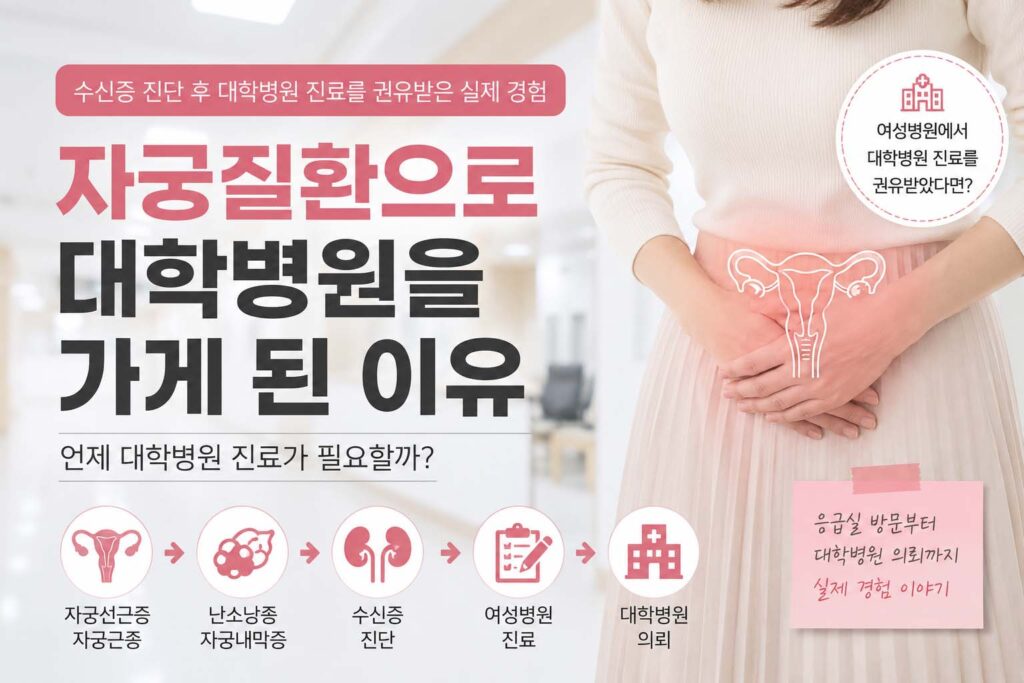 자궁질환 대학병원 가게된 이유
