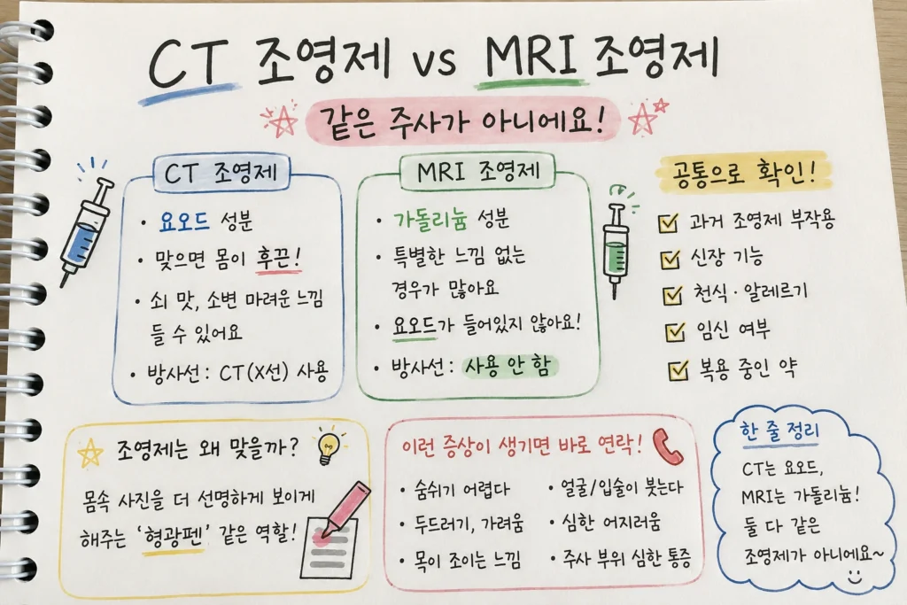 CT 조영제와 MRI 조영제 차이