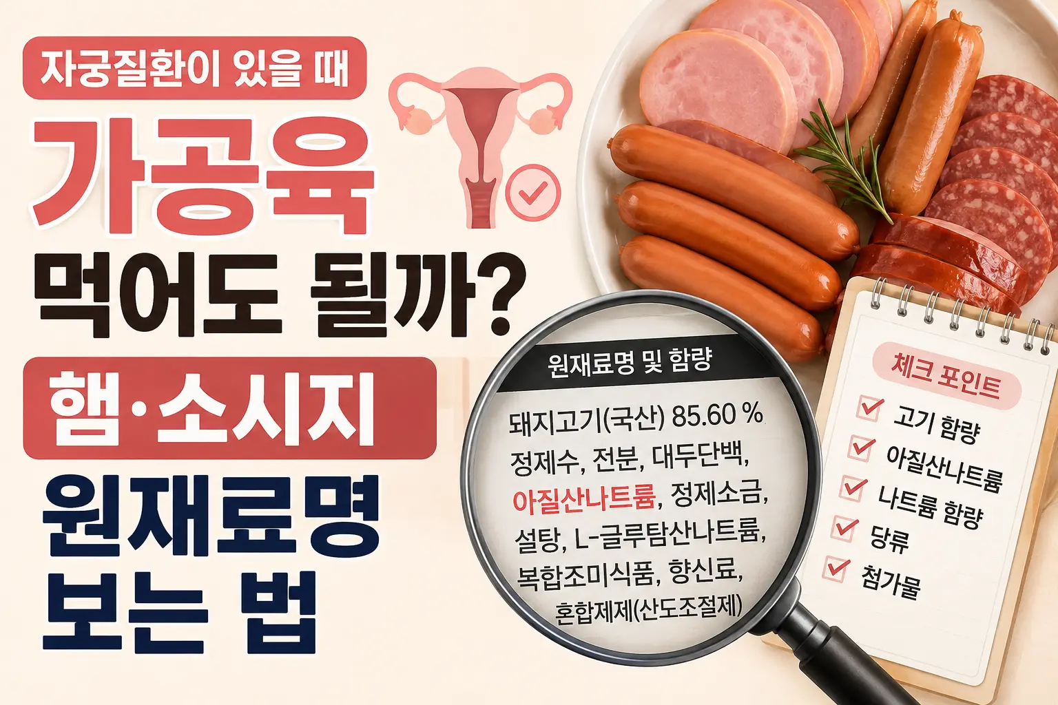 가공육은 자궁질환이 있으면 피해야 할까? 햄·소시지 원재료명 보는 법
