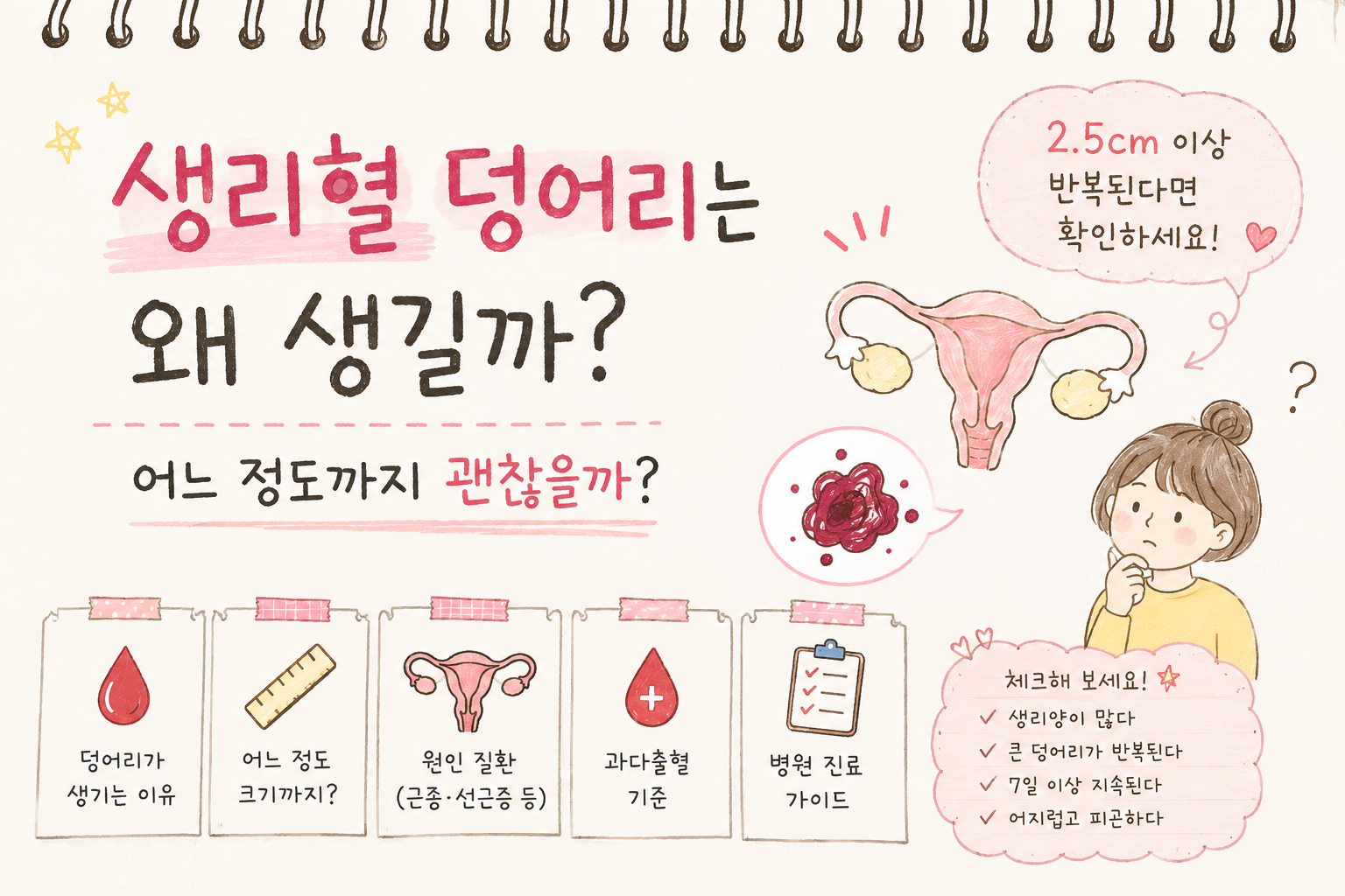 생리혈 덩어리는 왜 생길까? 어느 정도까지 괜찮을까?