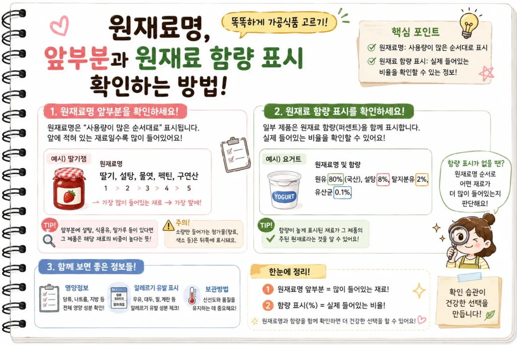 원재료명 순서